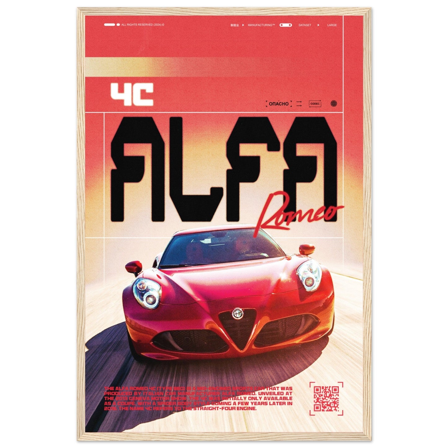 ALFA ROMEO 4C POSTER - ChordPrints
