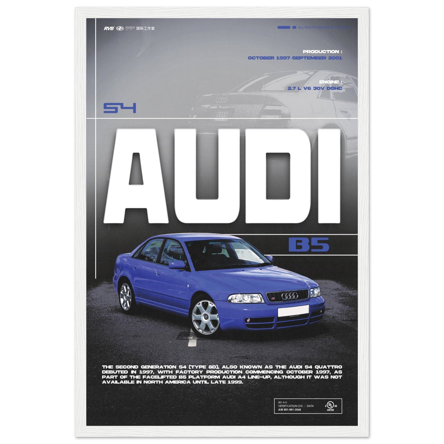 AUDI S4 B5 POSTER - ChordPrints