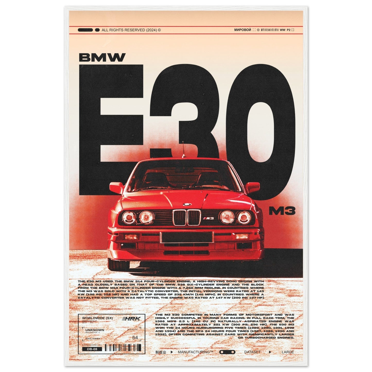 BMW E30 M3 POSTER - ChordPrints