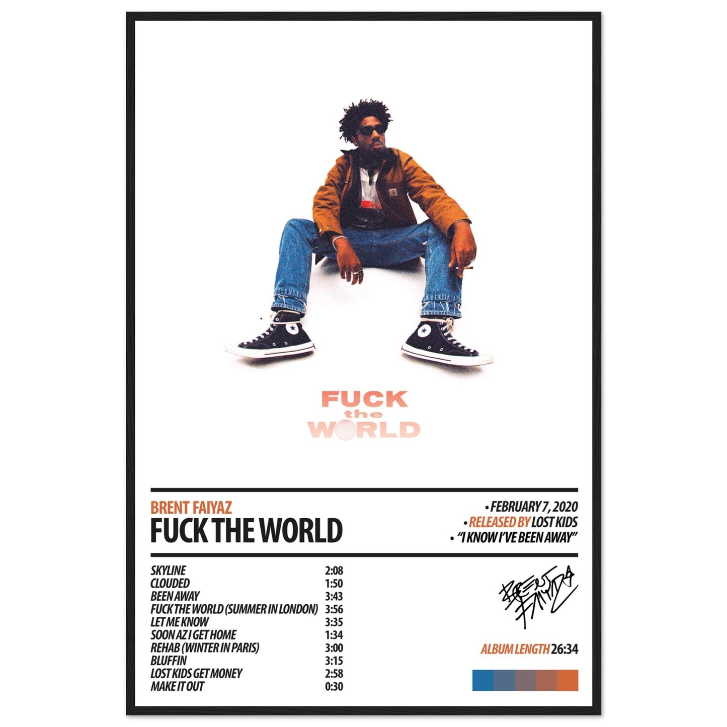 BRENT FAIYAZ Album Poster | Fuck The World - ChordPrints