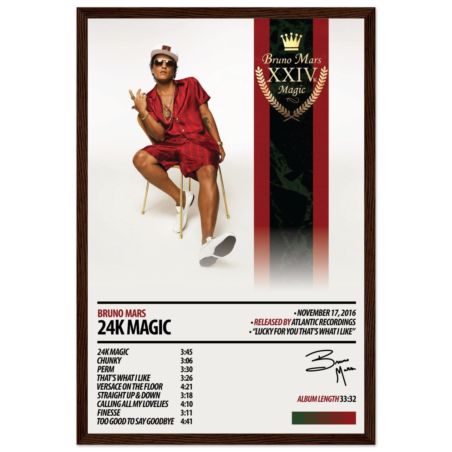 BRUNO MARS Album Poster | 24K Magic - ChordPrints