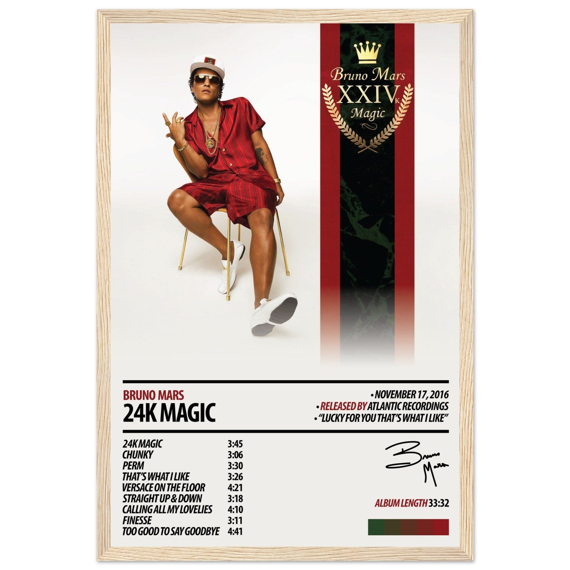 BRUNO MARS Album Poster | 24K Magic - ChordPrints