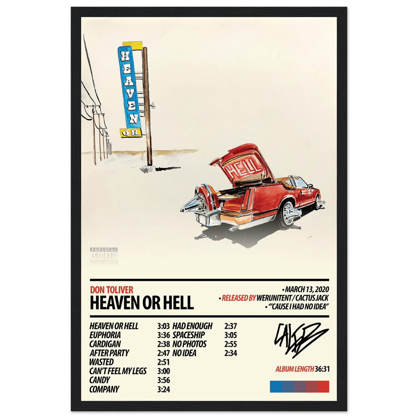 DON TOLIVER Album Poster | Heaven Or Hell - ChordPrints