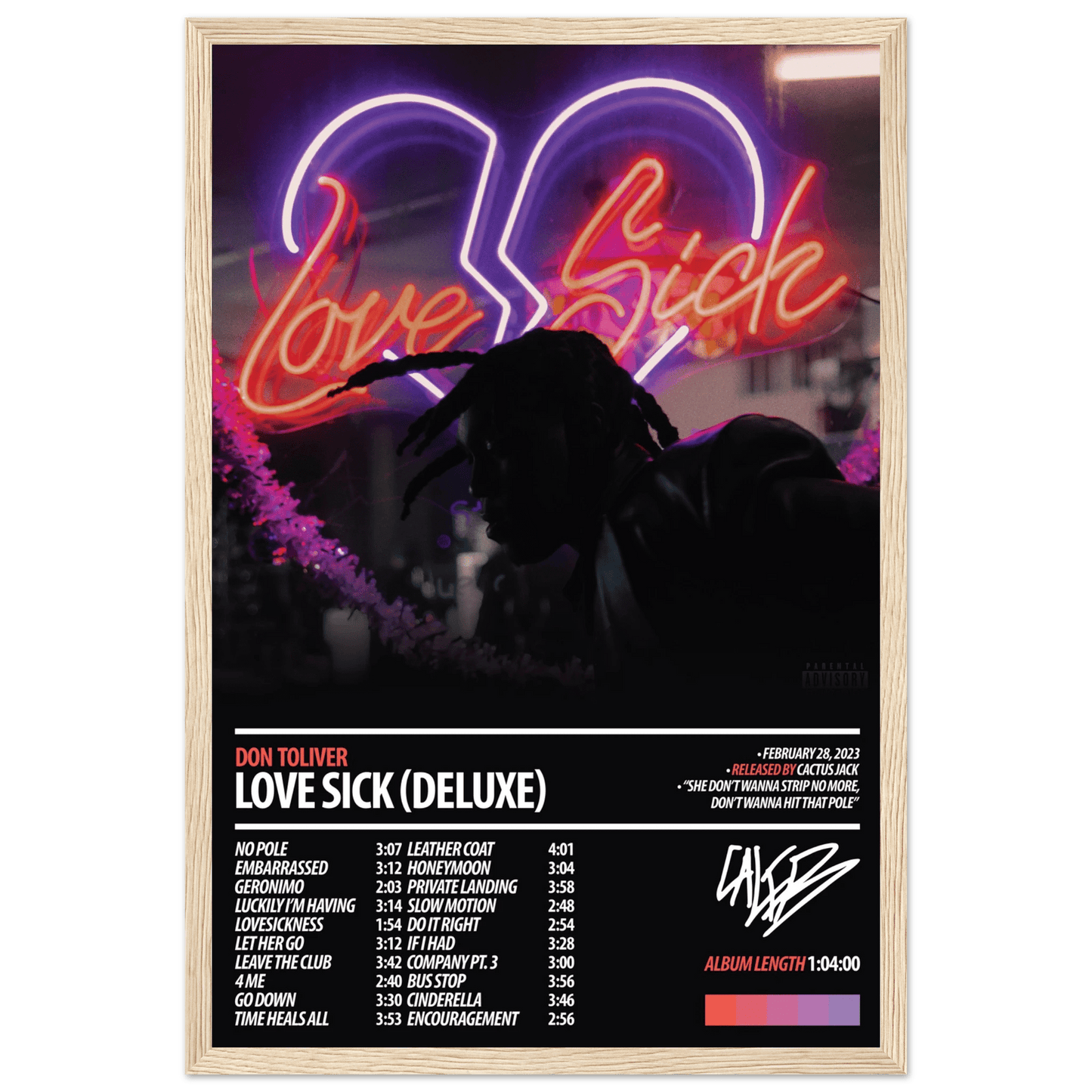 DON TOLIVER Album Poster | Love Sick (Deluxe) - ChordPrints