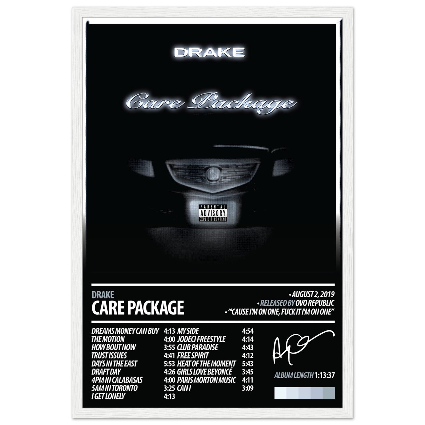 DRAKE Album Poster | Care Package - ChordPrints