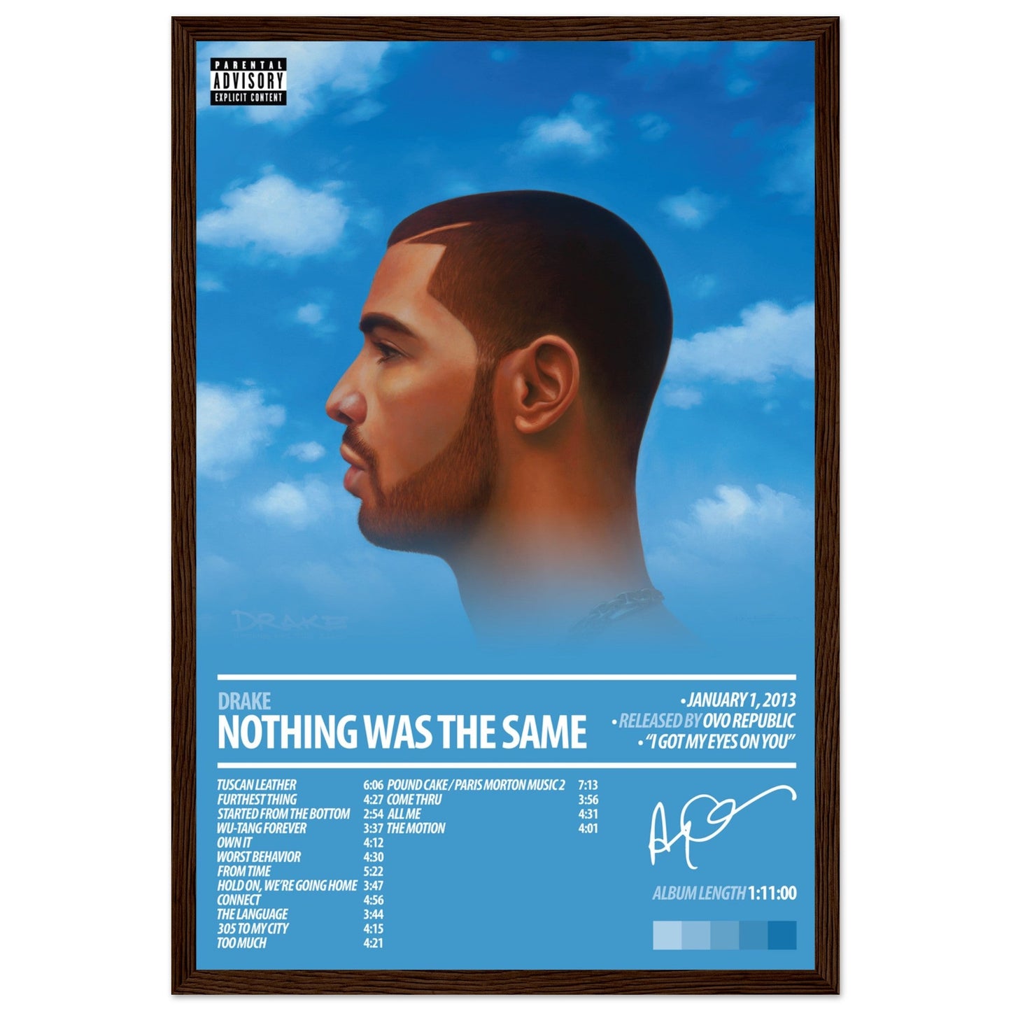 DRAKE Album Poster | Nothing Was The Same - ChordPrints