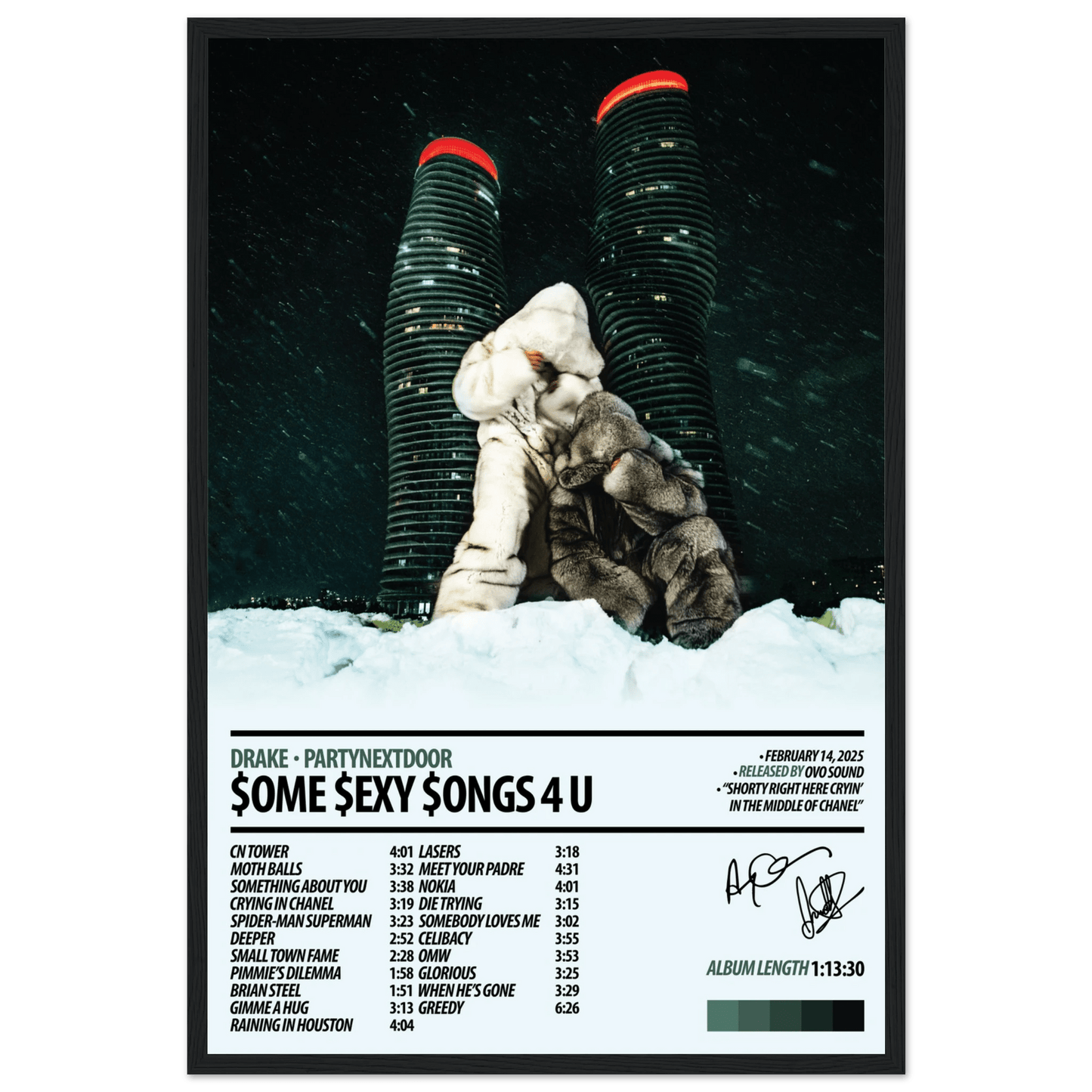 DRAKE Album Poster | $ome $exy $ongs 4 U - ChordPrints