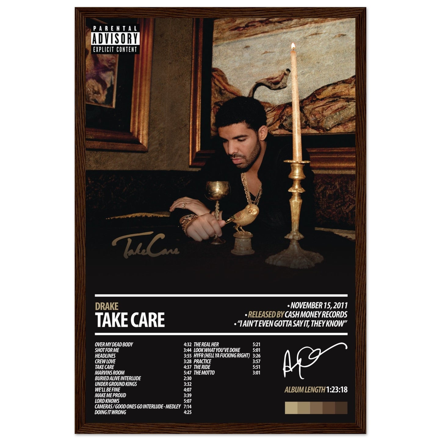 DRAKE Album Poster | Take Care - ChordPrints