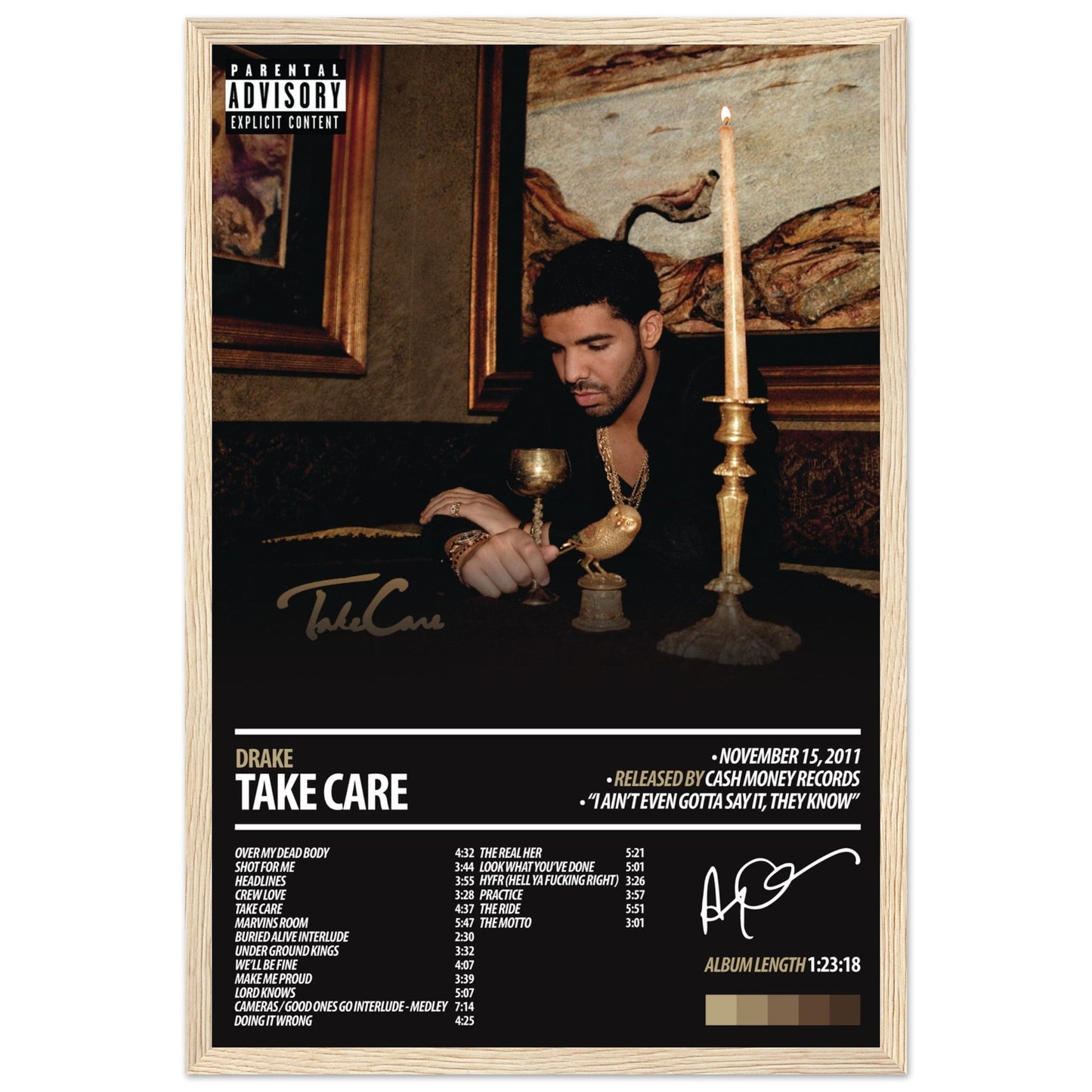 DRAKE Album Poster | Take Care - ChordPrints