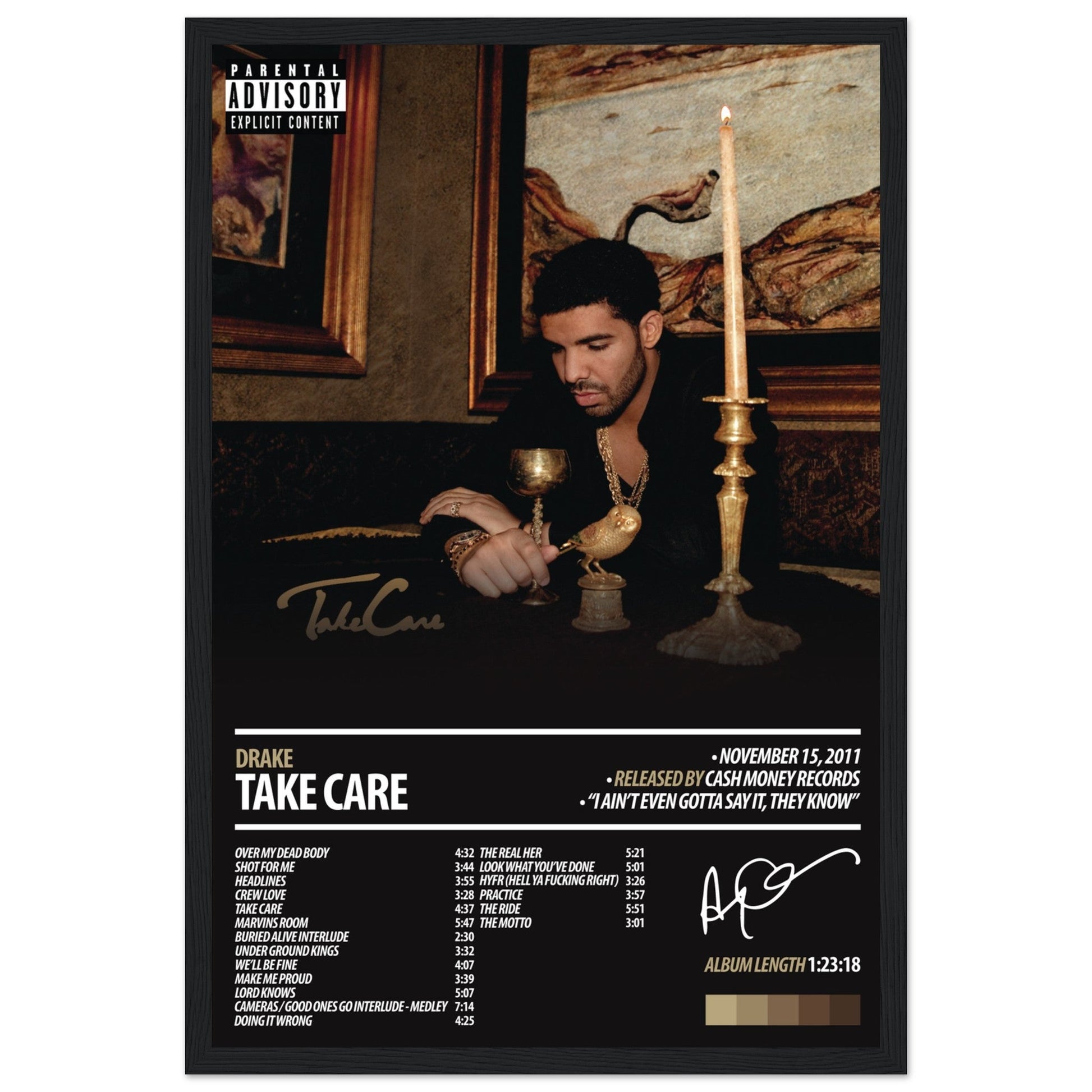 DRAKE Album Poster | Take Care - ChordPrints