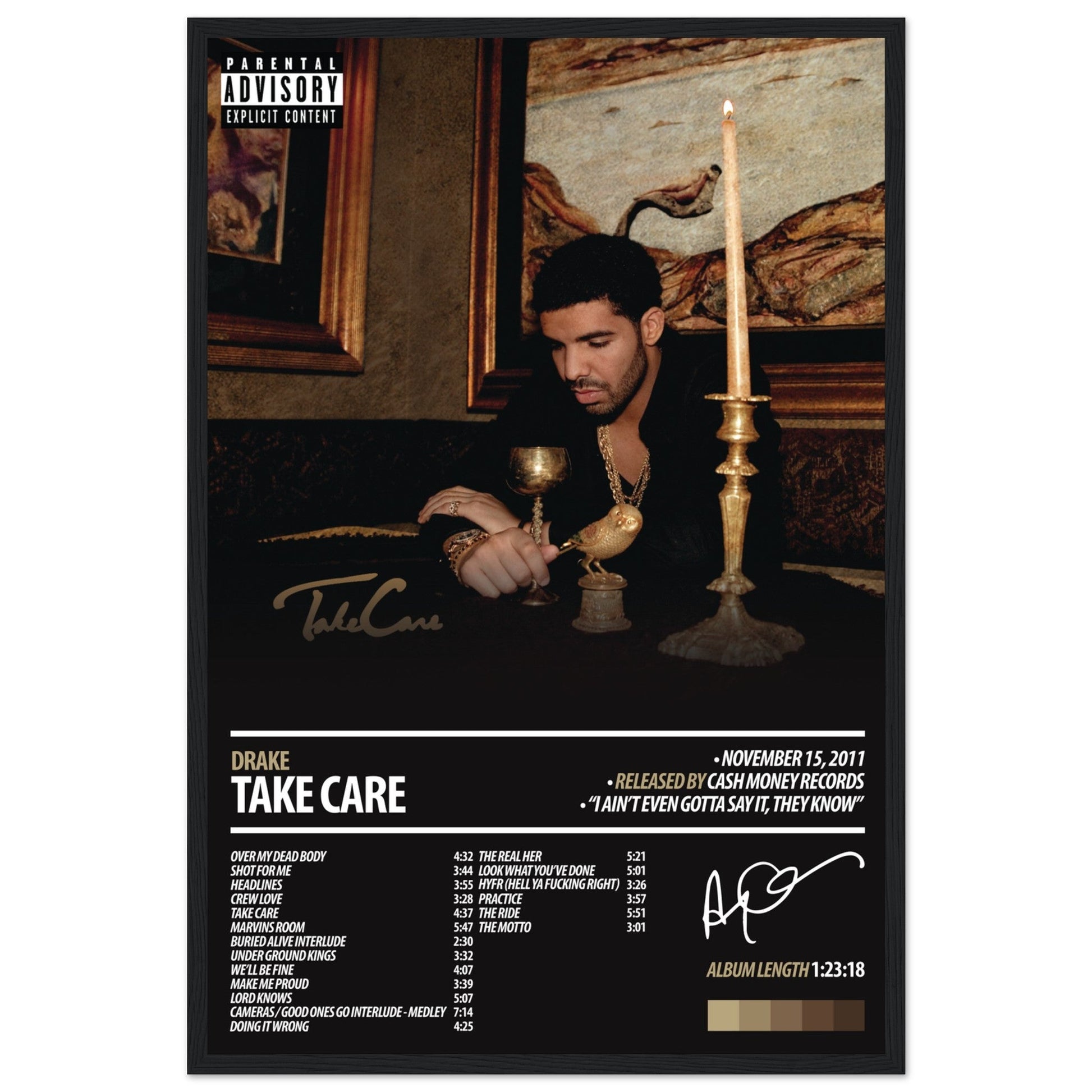 DRAKE Album Poster | Take Care - ChordPrints