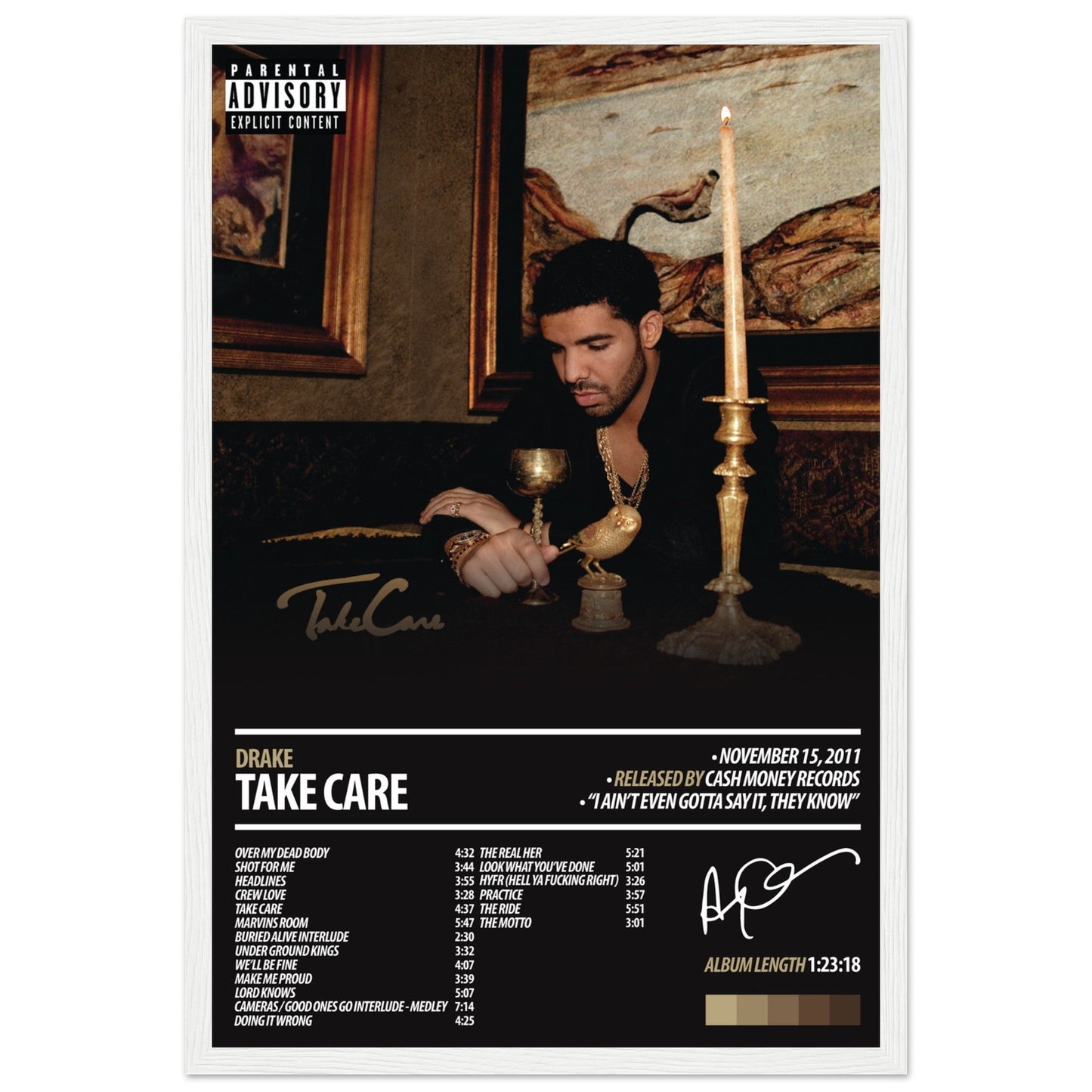 DRAKE Album Poster | Take Care - ChordPrints