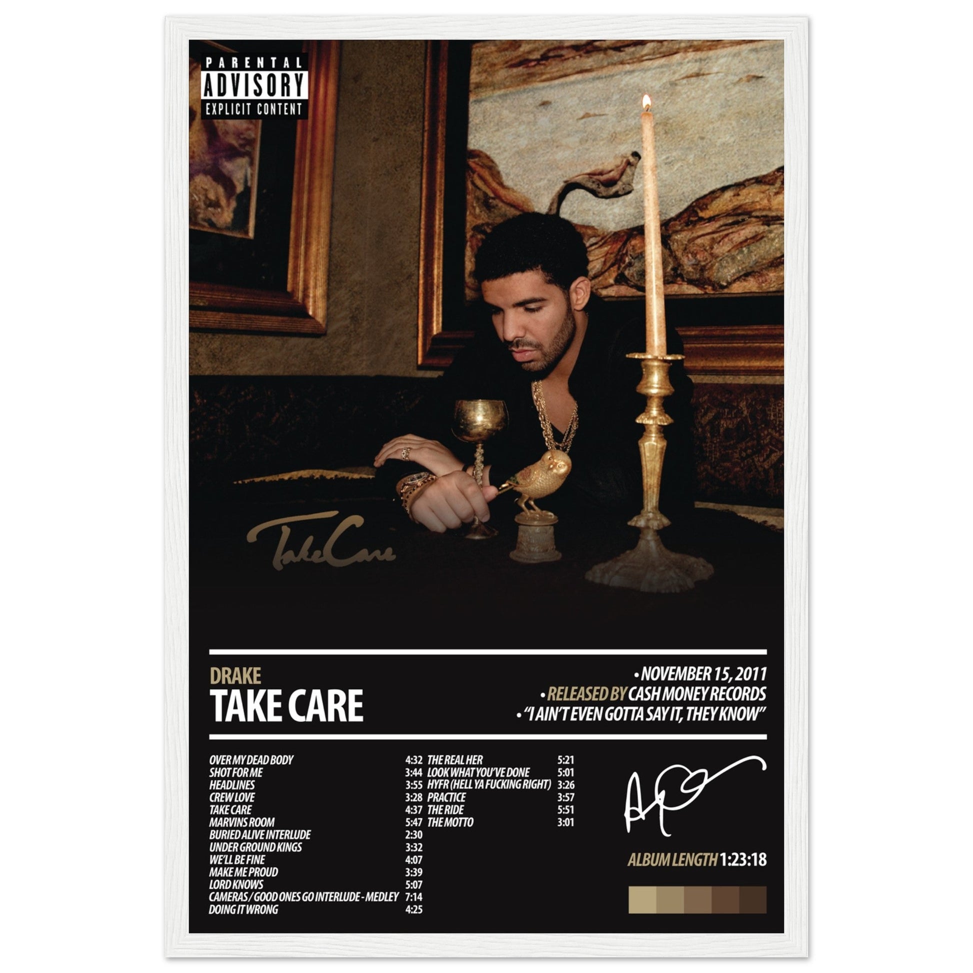 DRAKE Album Poster | Take Care - ChordPrints