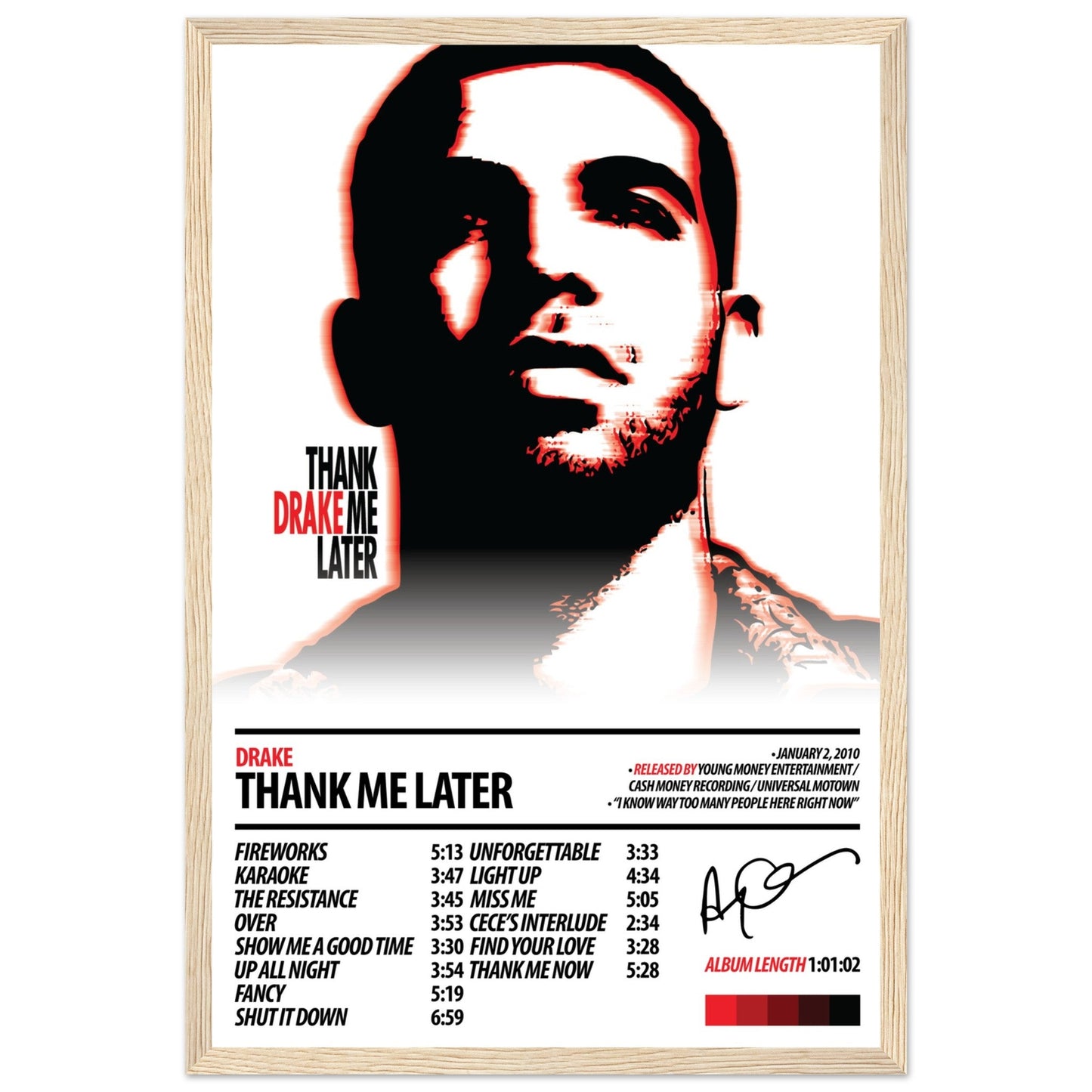 DRAKE Album Poster | Thank Me Later - ChordPrints