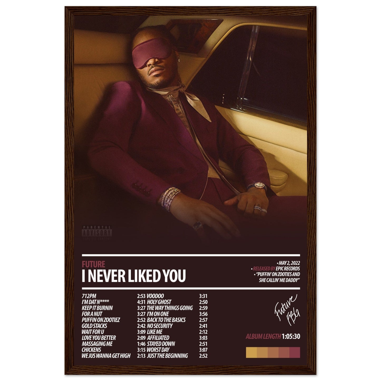 FUTURE Album Poster | I NEVER LIKED YOU - ChordPrints