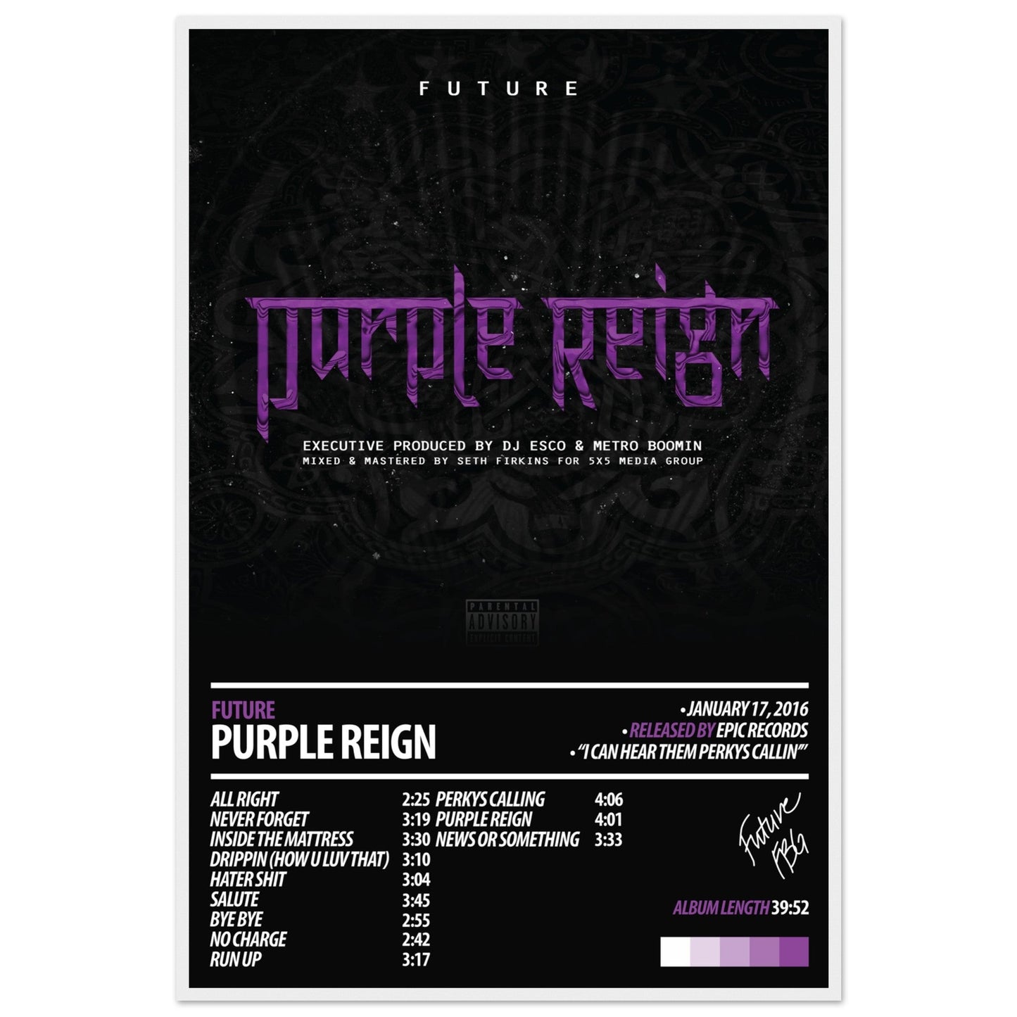 FUTURE Album Poster | Purple Reign - ChordPrints