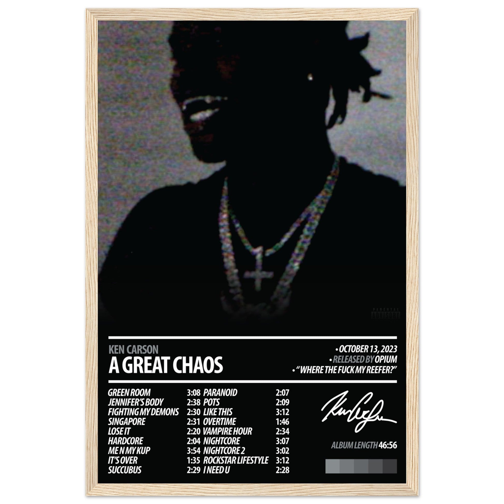 KEN CARSON Album Poster | A Great Chaos - ChordPrints