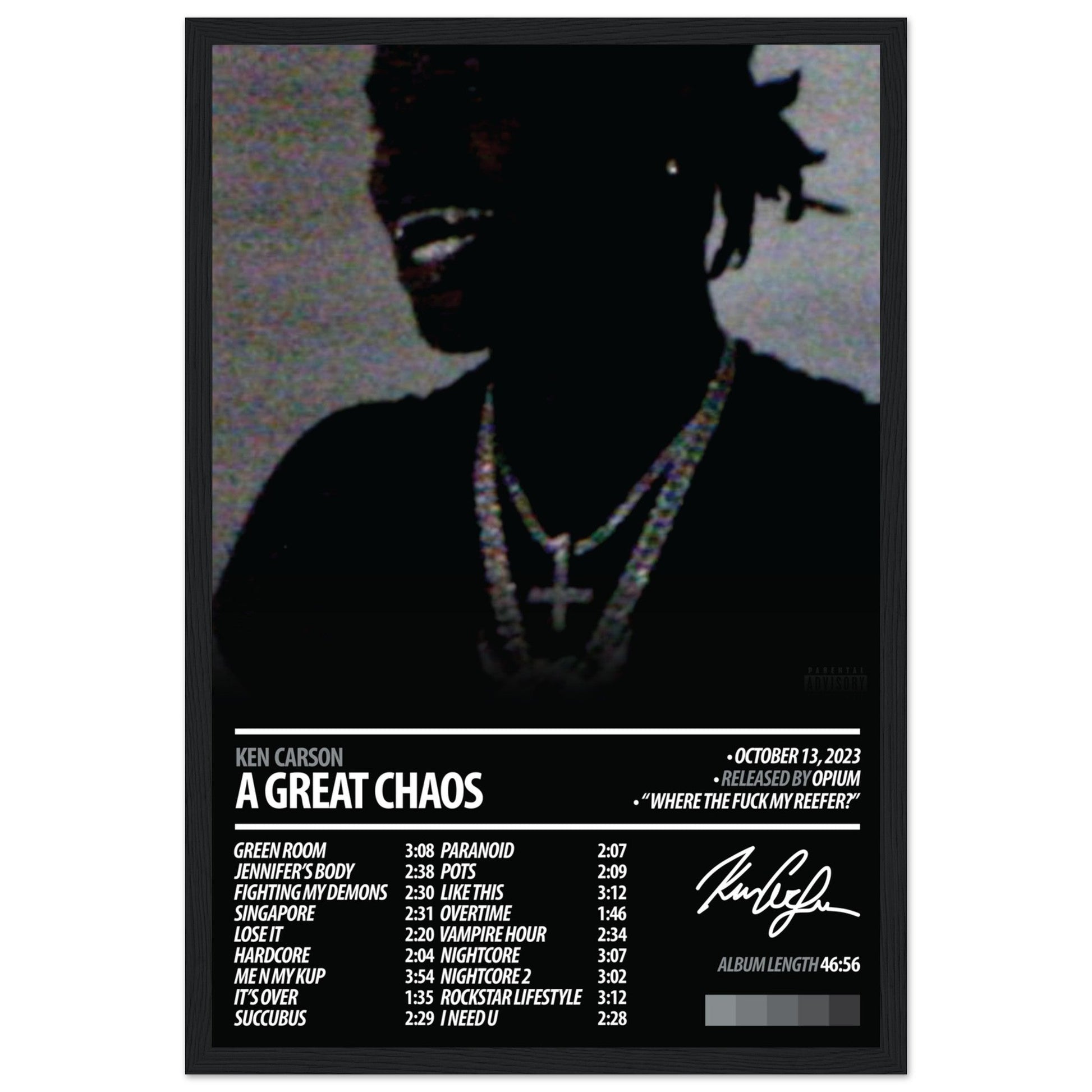 KEN CARSON Album Poster | A Great Chaos - ChordPrints