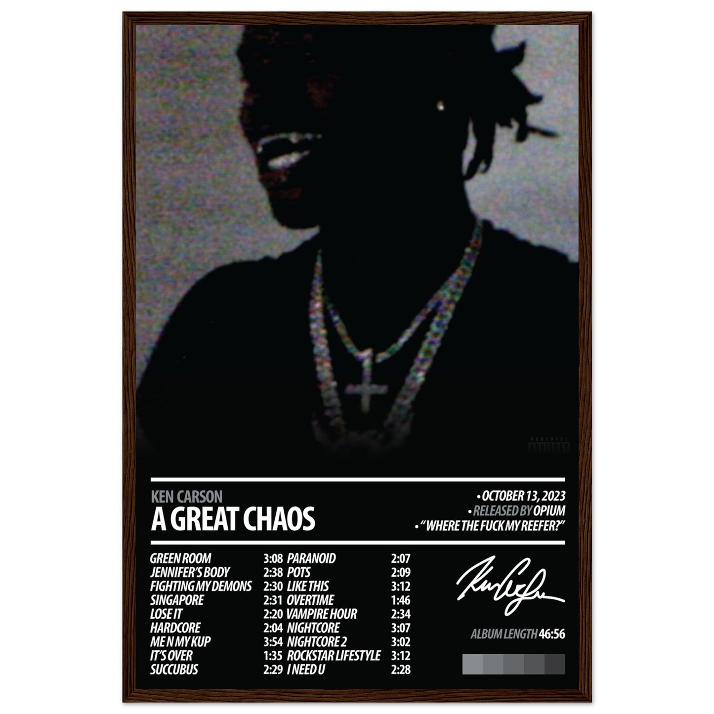 KEN CARSON Album Poster | A Great Chaos - ChordPrints