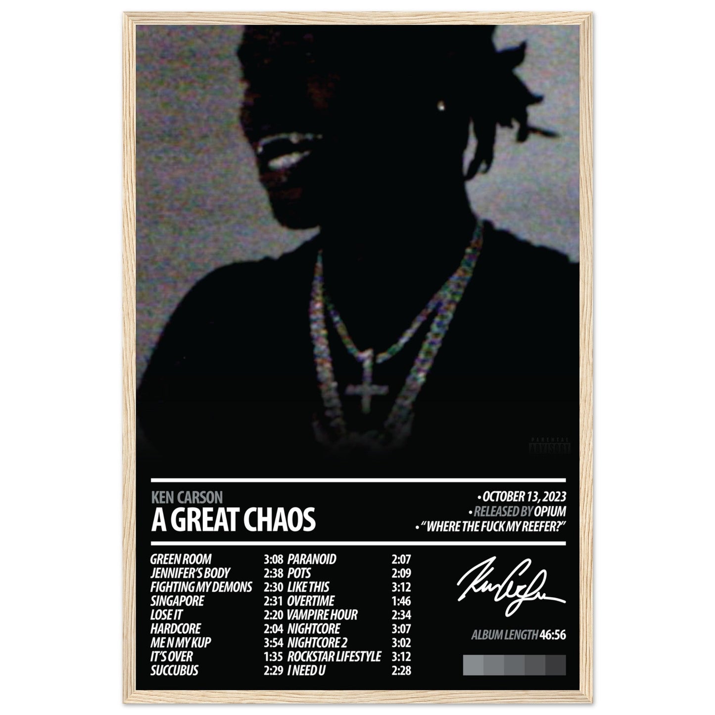 KEN CARSON Album Poster | A Great Chaos - ChordPrints