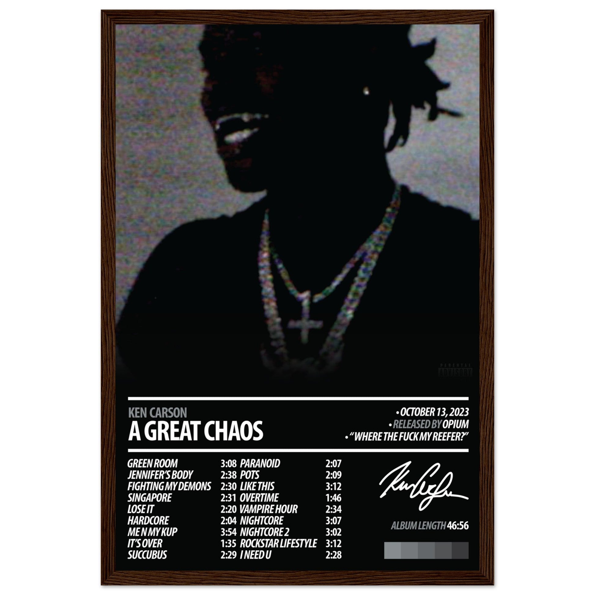 KEN CARSON Album Poster | A Great Chaos - ChordPrints