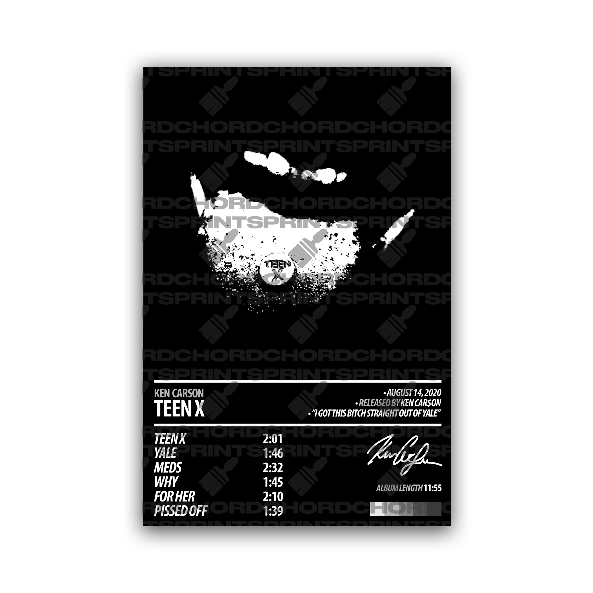 【額縁付き】 Ken Carson / TEEN X A2ポスター KEN CARSON Album Poster | Teen X – ChordPrints