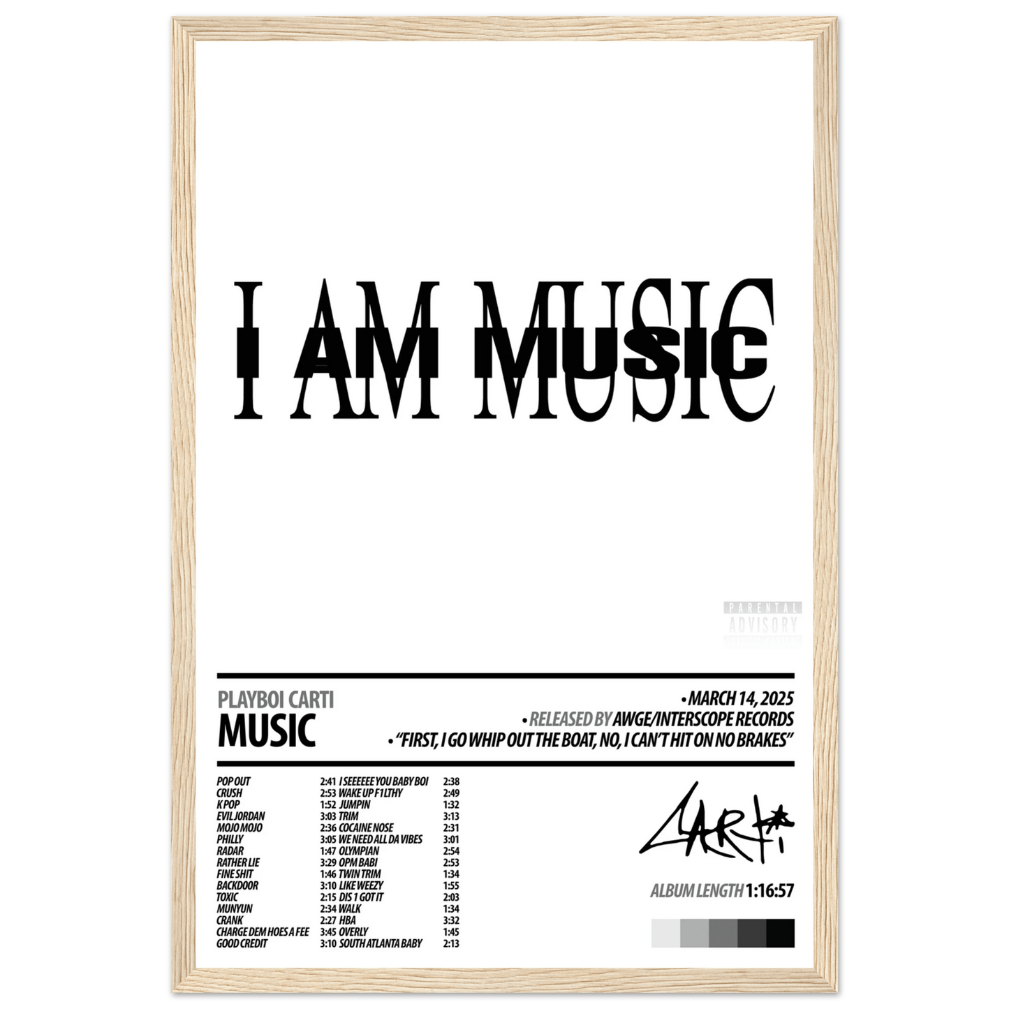 PLAYBOI CARTI Album Poster | MUSIC - ChordPrints