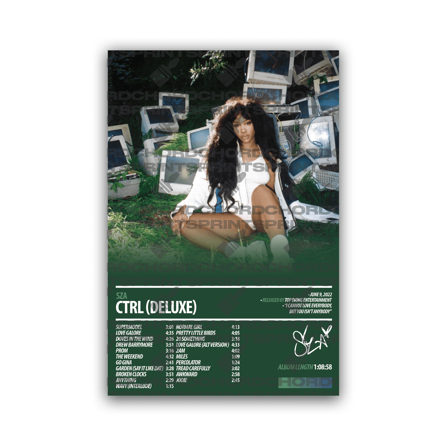 SZA Album Poster | Ctrl Deluxe - ChordPrints