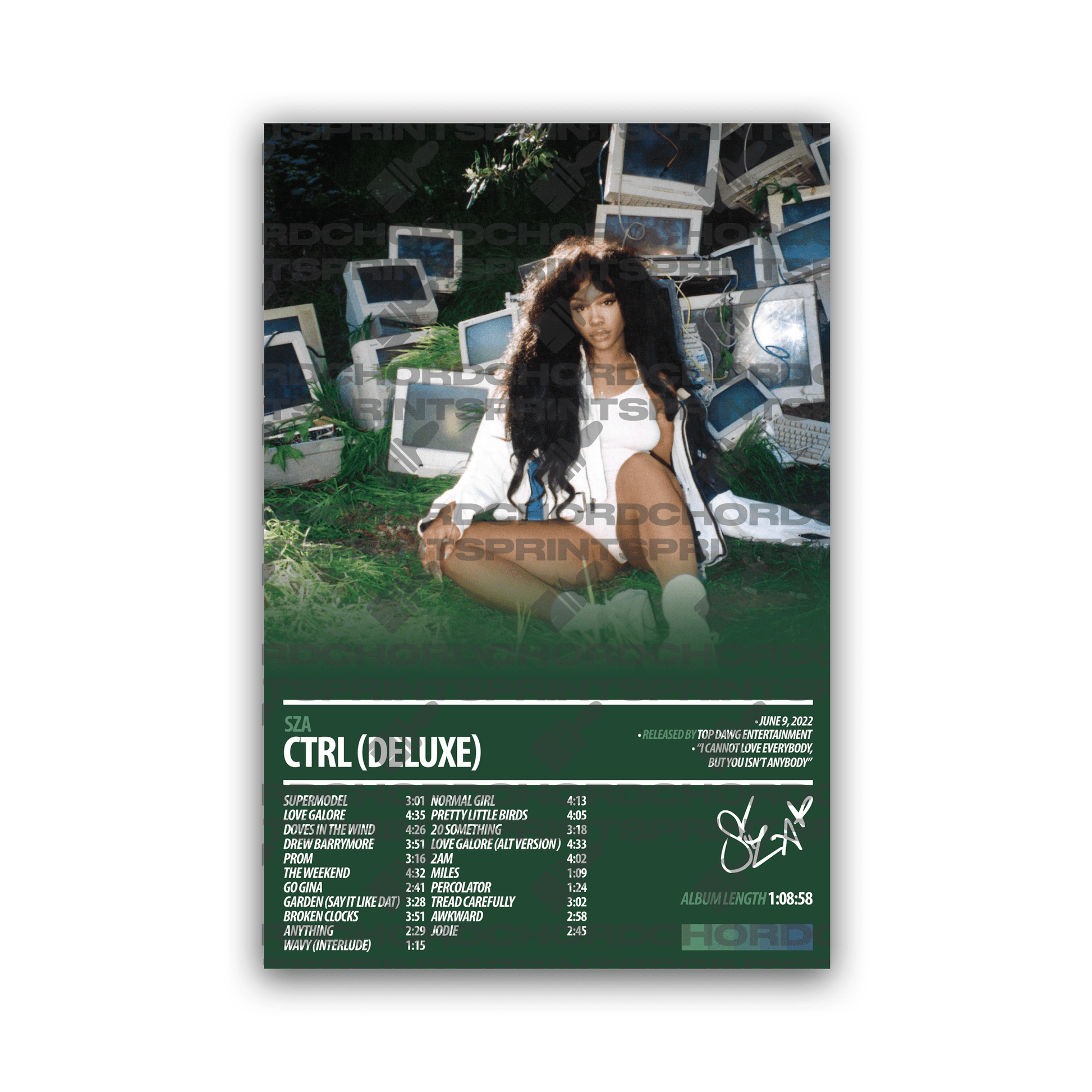 SZA Album Poster | Ctrl Deluxe - ChordPrints