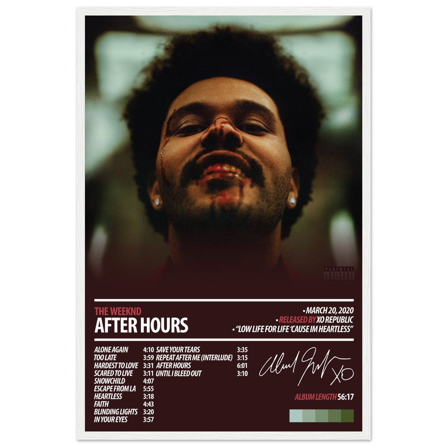 THE WEEKND Album Poster | After Hours - ChordPrints
