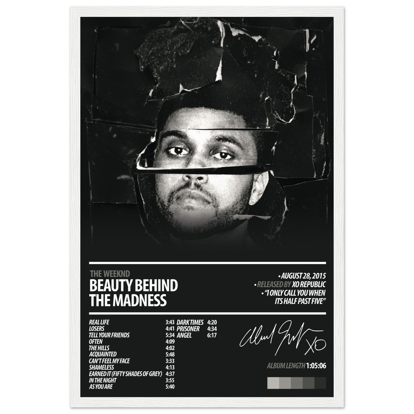 THE WEEKND Album Poster | Beauty Behind The Madness - ChordPrints