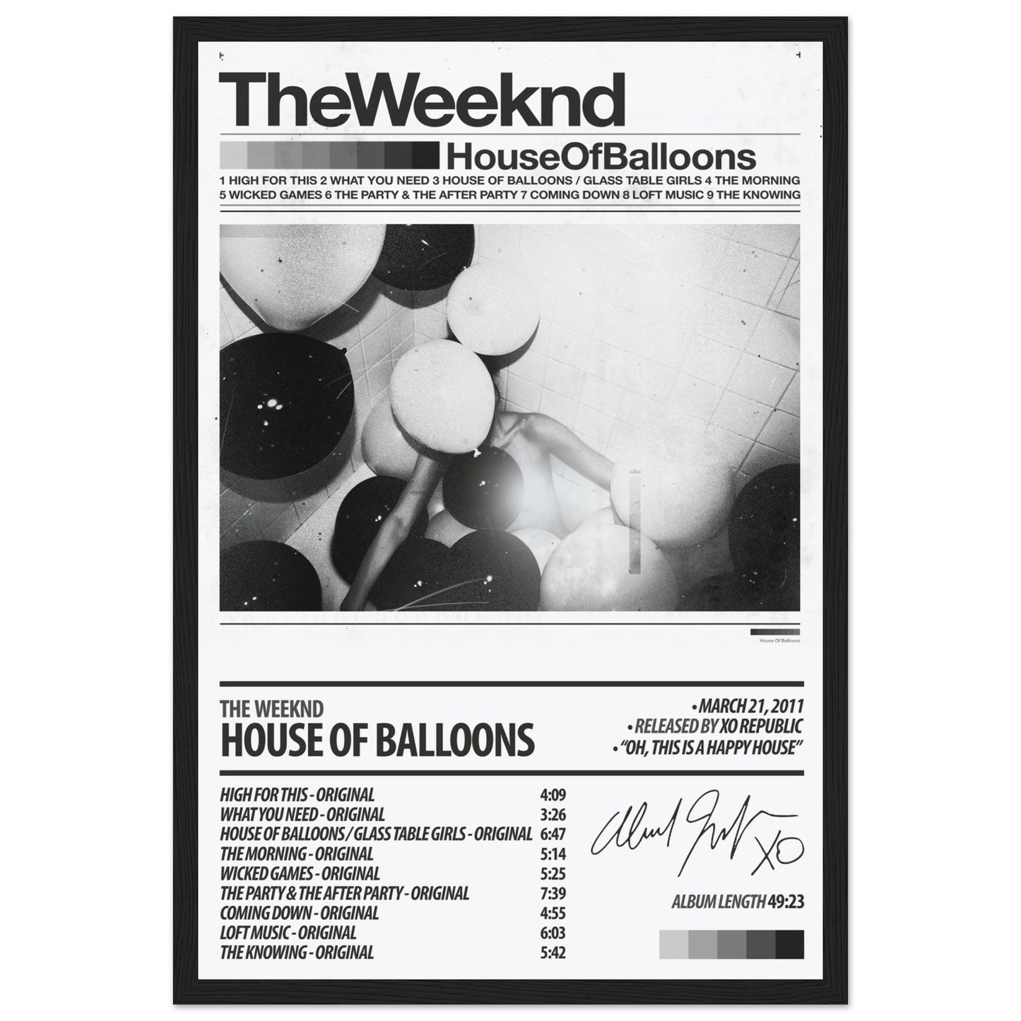 THE WEEKND Album Poster | House Of Balloons - ChordPrints