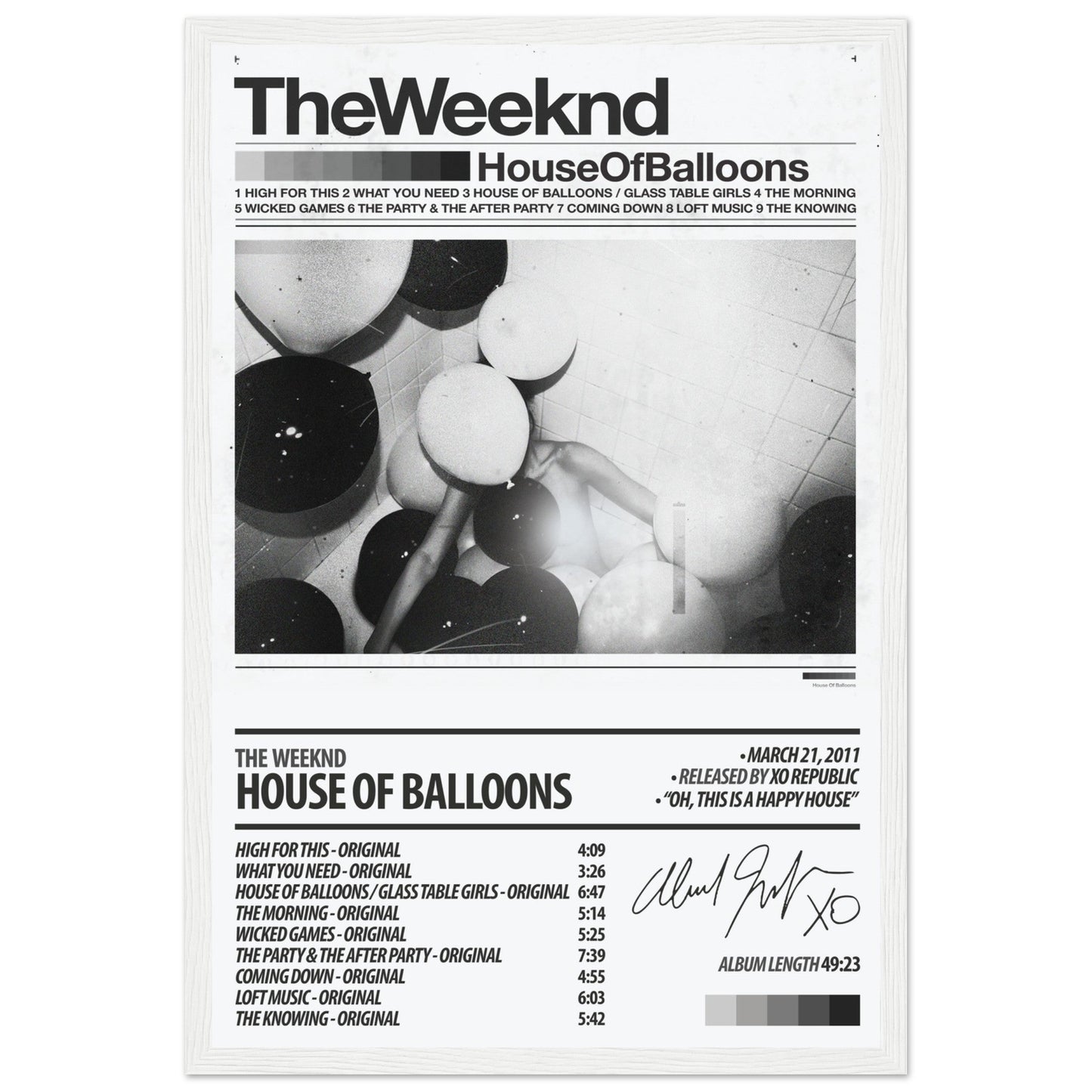 THE WEEKND Album Poster | House Of Balloons - ChordPrints