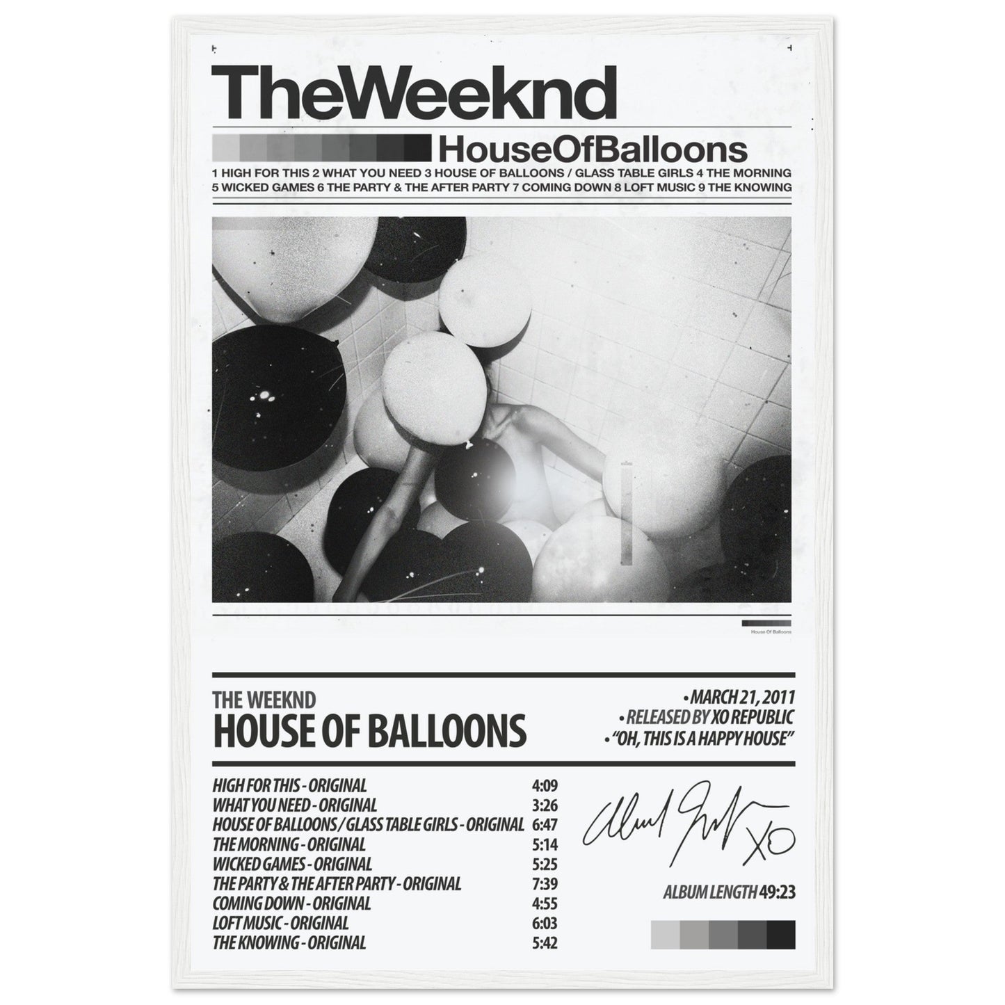 THE WEEKND Album Poster | House Of Balloons - ChordPrints