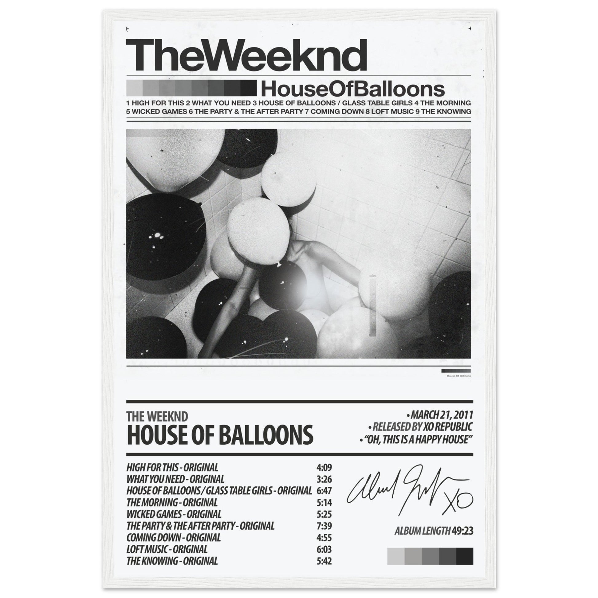 THE WEEKND Album Poster | House Of Balloons - ChordPrints