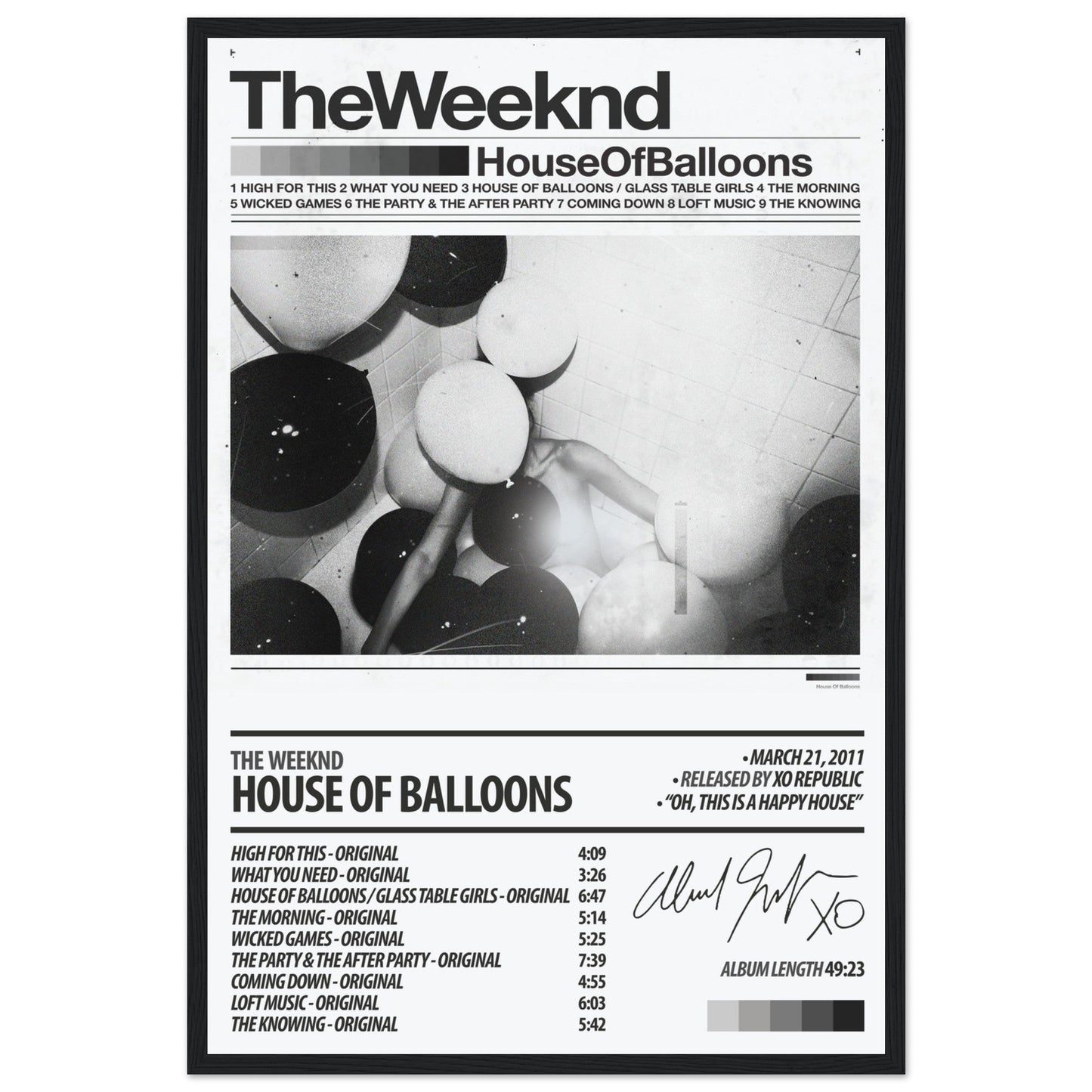 THE WEEKND Album Poster | House Of Balloons - ChordPrints