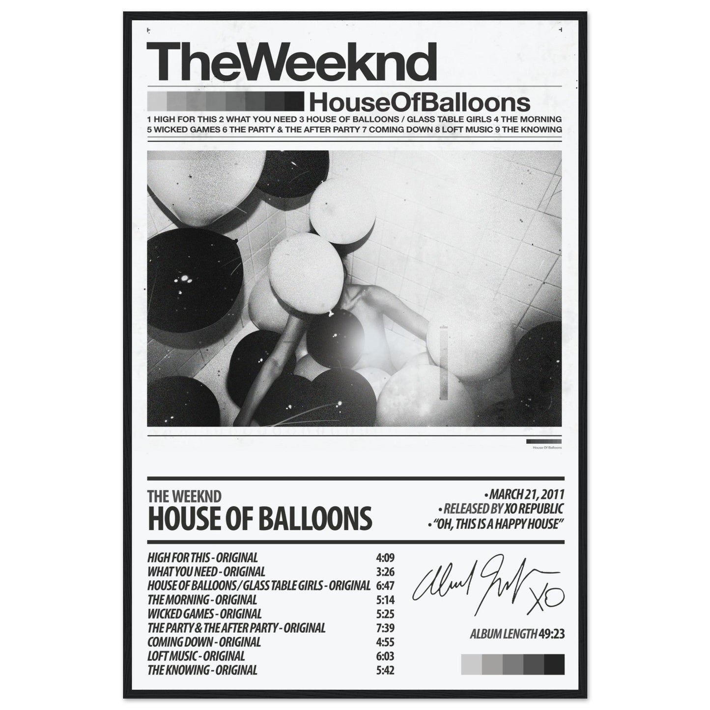 THE WEEKND Album Poster | House Of Balloons - ChordPrints
