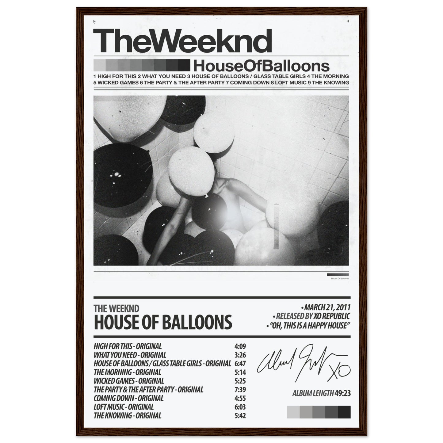 THE WEEKND Album Poster | House Of Balloons - ChordPrints