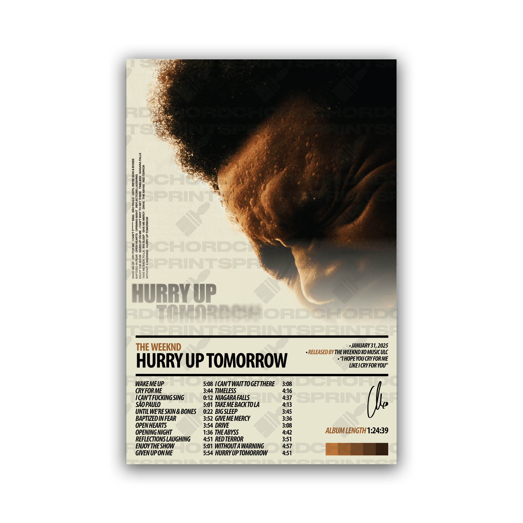 THE WEEKND Album Poster | Hurry Up Tomorrow – ChordPrints