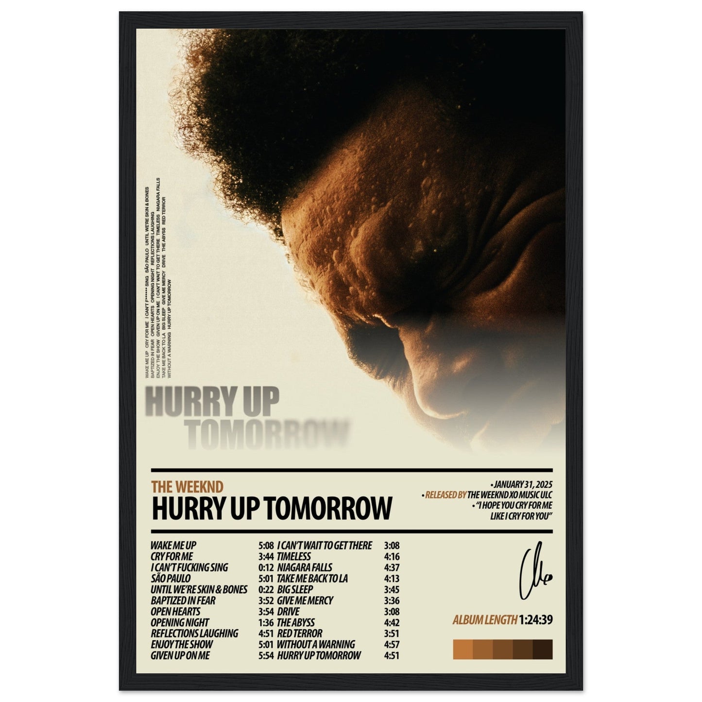 THE WEEKND Album Poster | Hurry Up Tomorrow - ChordPrints