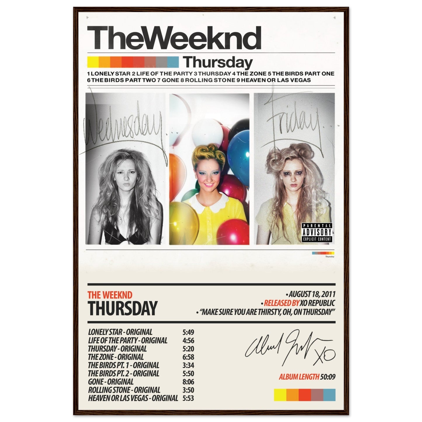 THE WEEKND Album Poster | Thursday - ChordPrints