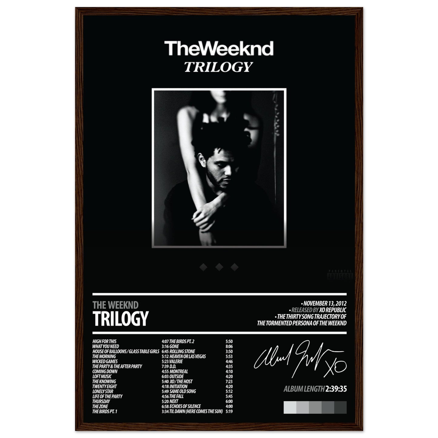 THE WEEKND Album Poster | Trilogy - ChordPrints