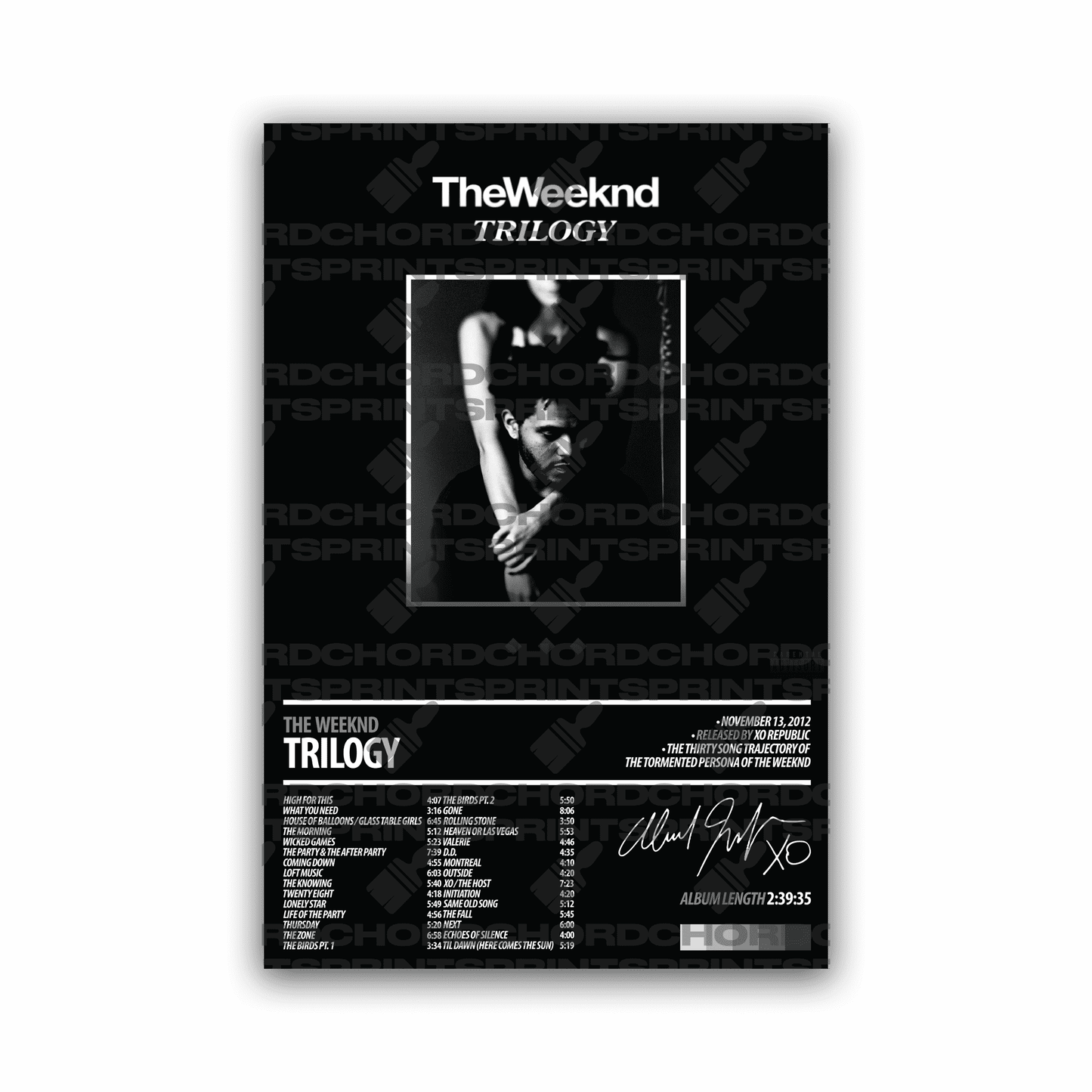 THE WEEKND Album Poster | Trilogy - ChordPrints