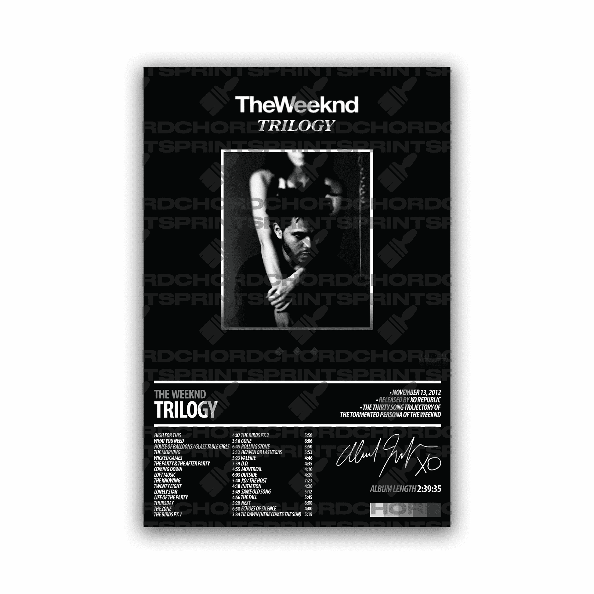THE WEEKND Album Poster | Trilogy - ChordPrints