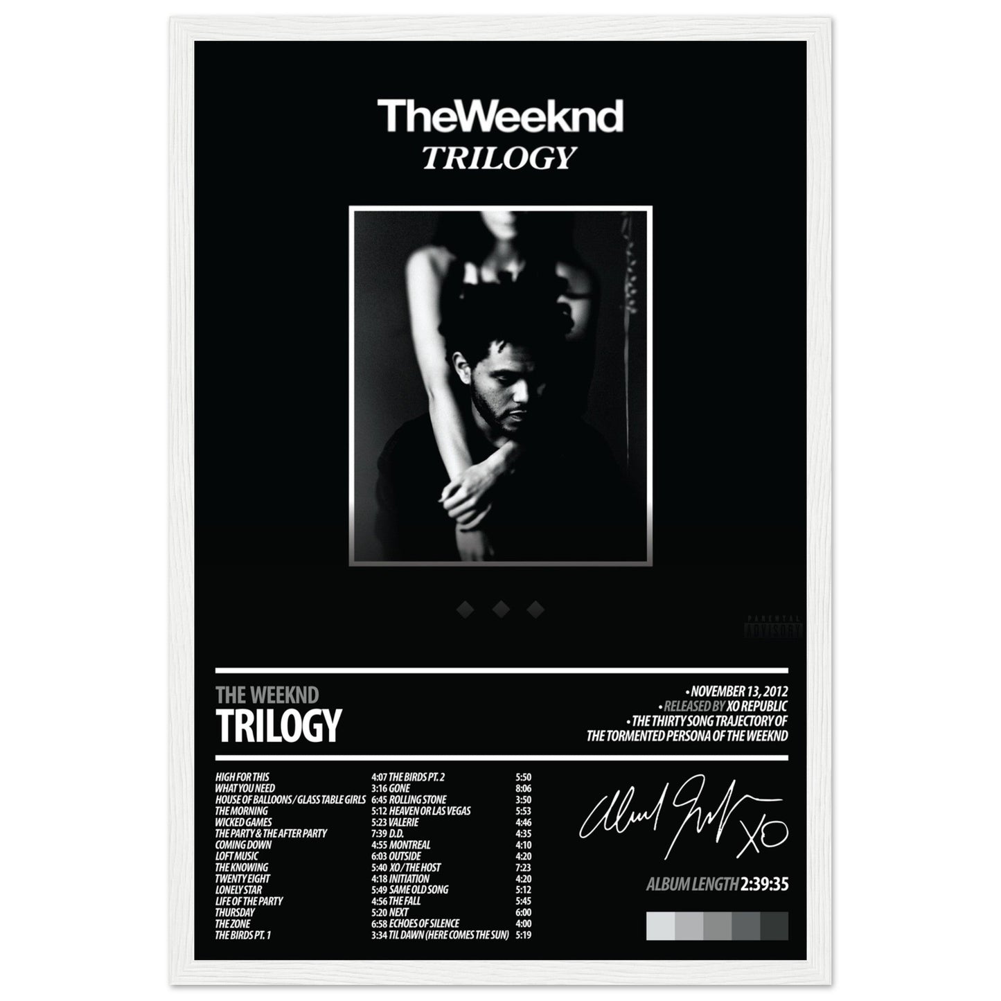 THE WEEKND Album Poster | Trilogy - ChordPrints