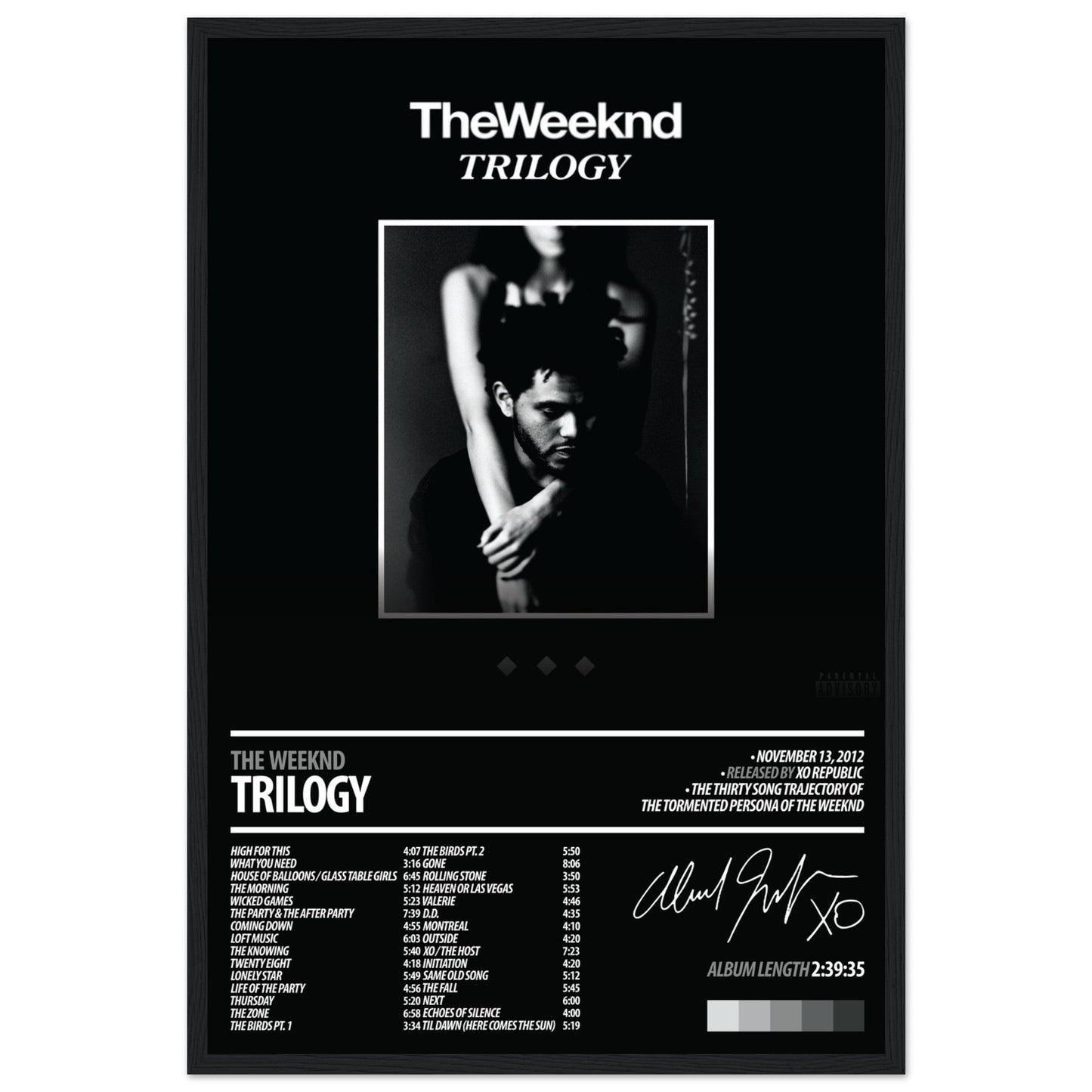 THE WEEKND Album Poster | Trilogy - ChordPrints