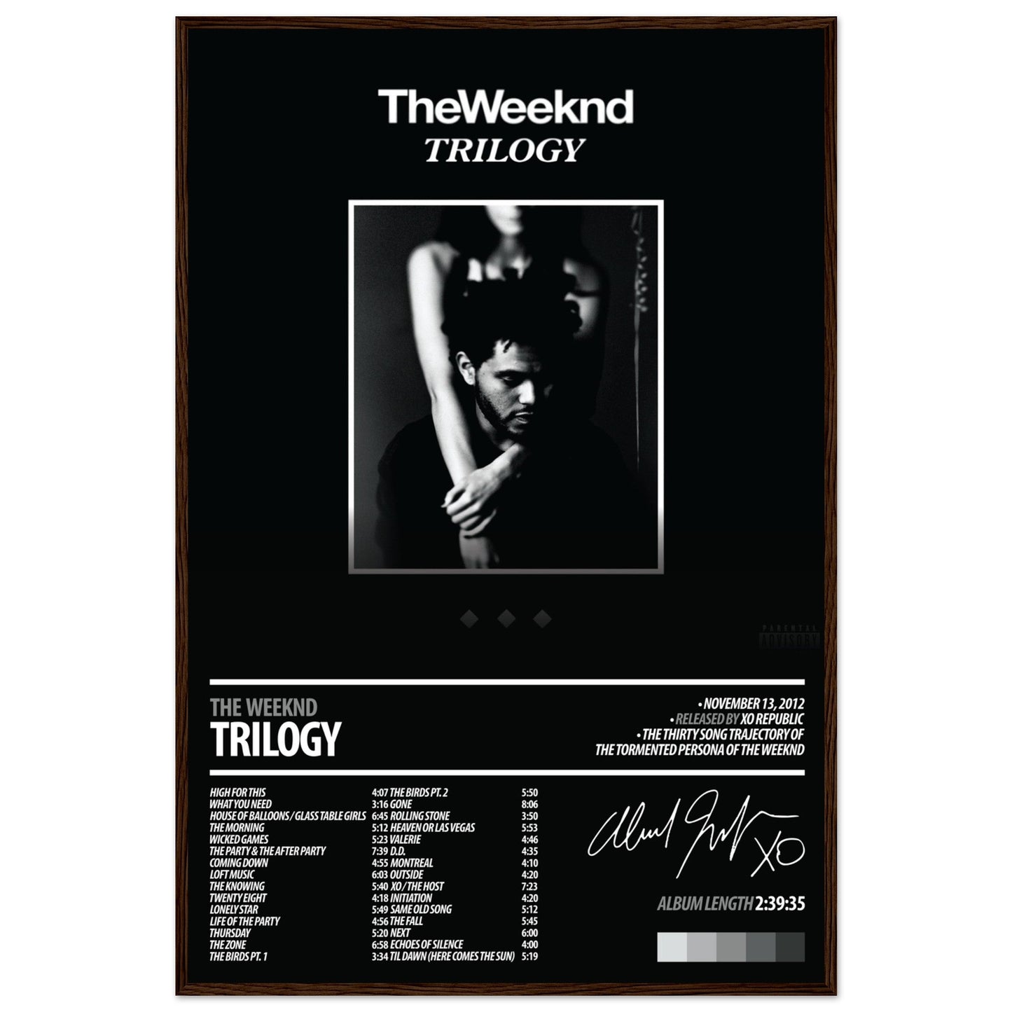 THE WEEKND Album Poster | Trilogy - ChordPrints