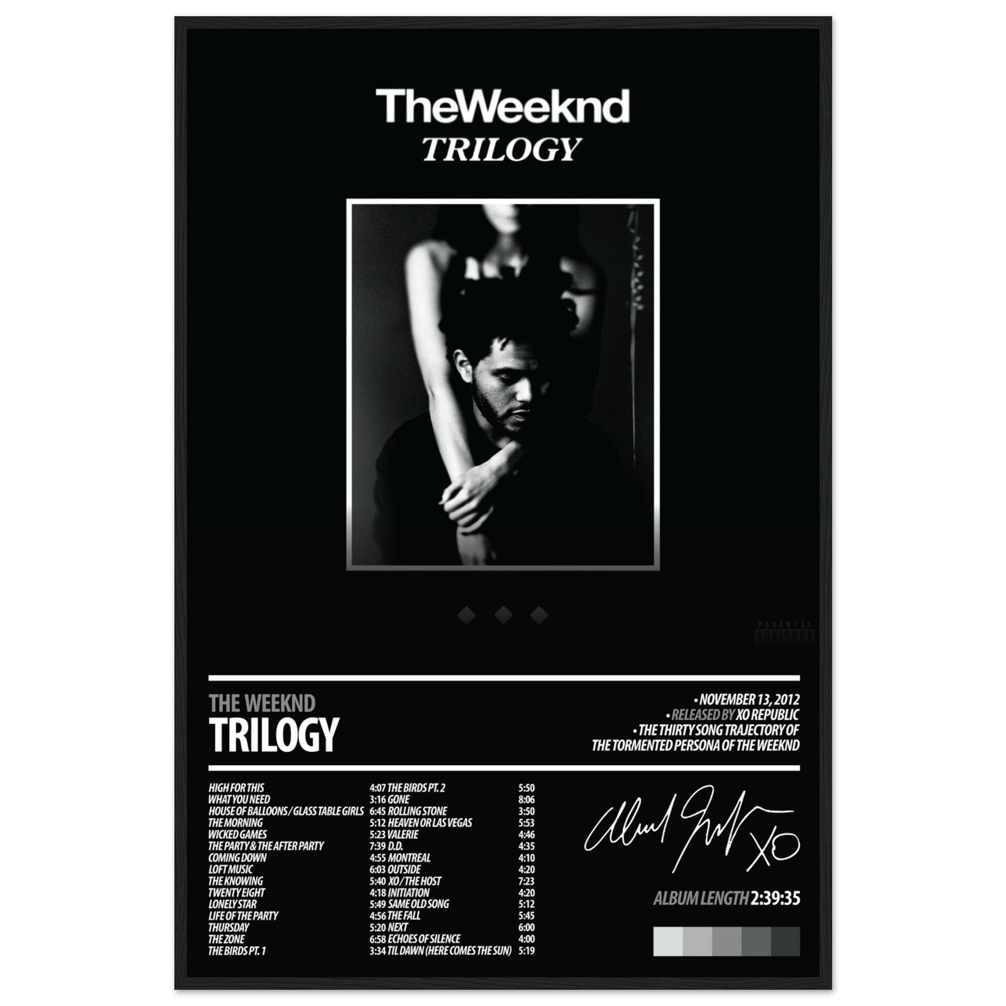 THE WEEKND Album Poster | Trilogy - ChordPrints