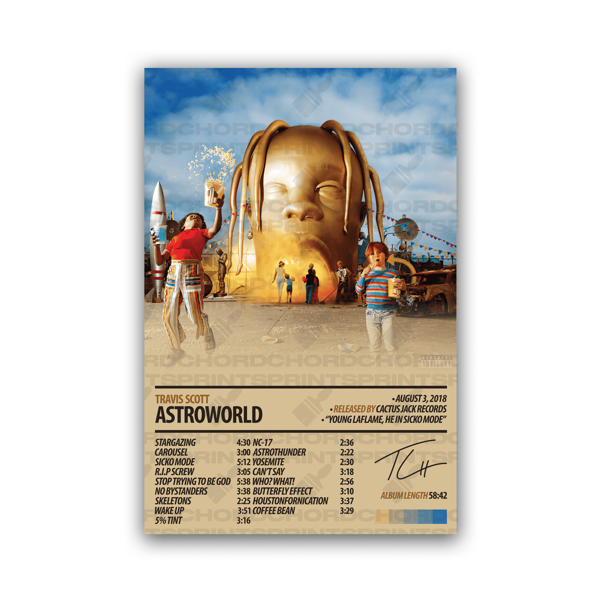 TRAVIS SCOTT Album Poster | Astroworld - ChordPrints