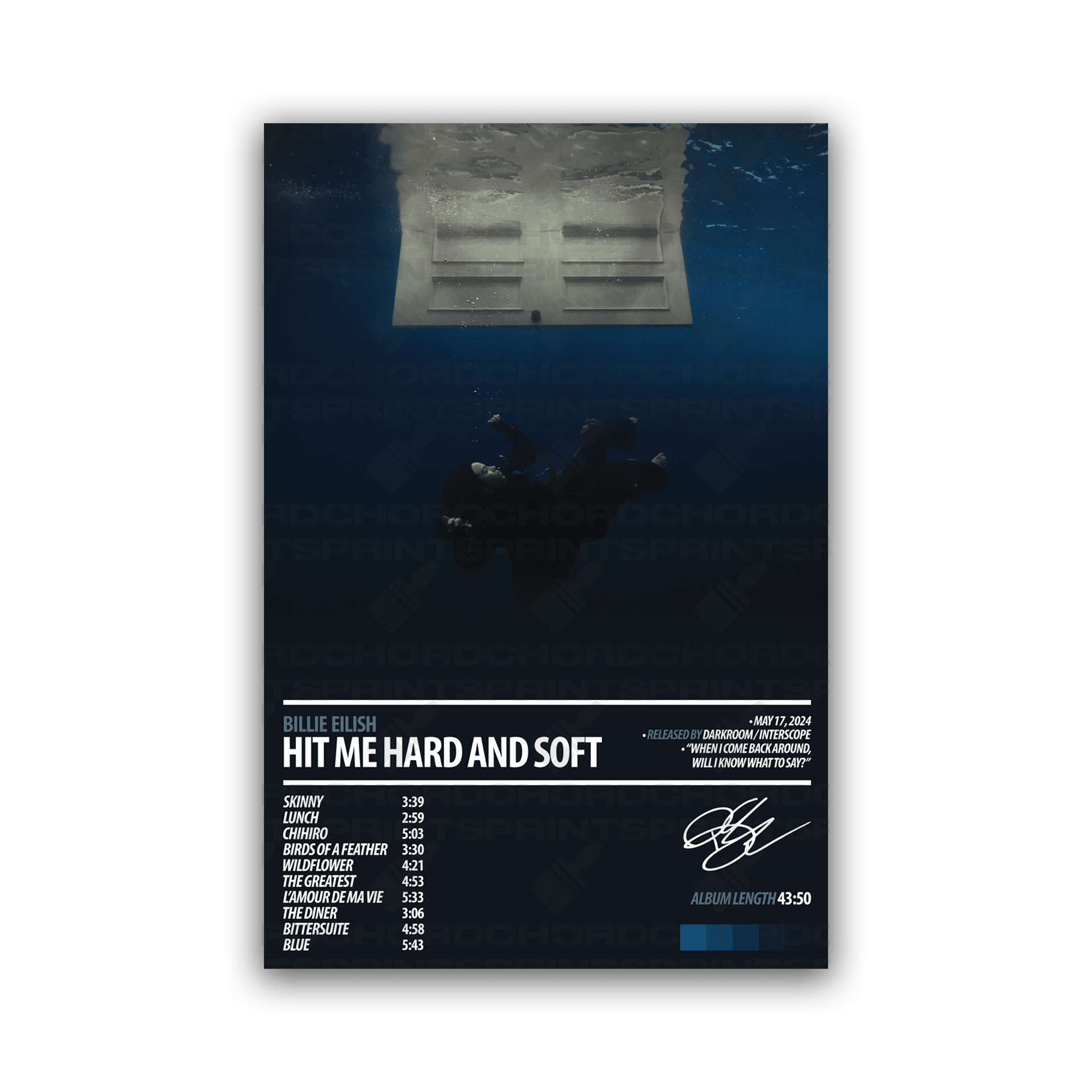 BILLIE EILISH Album Poster | HIT ME HARD AND SOFT – ChordPrints